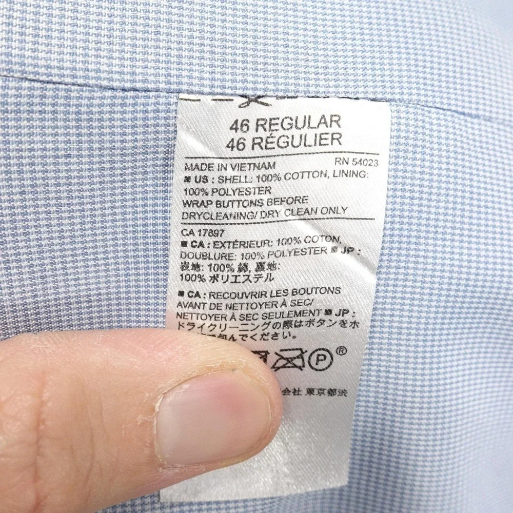Banana Republic Blazer Mens 46R Blue Cotton Polyester Classic Fit Jacket Lined